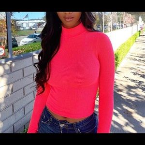Neon pink crop top